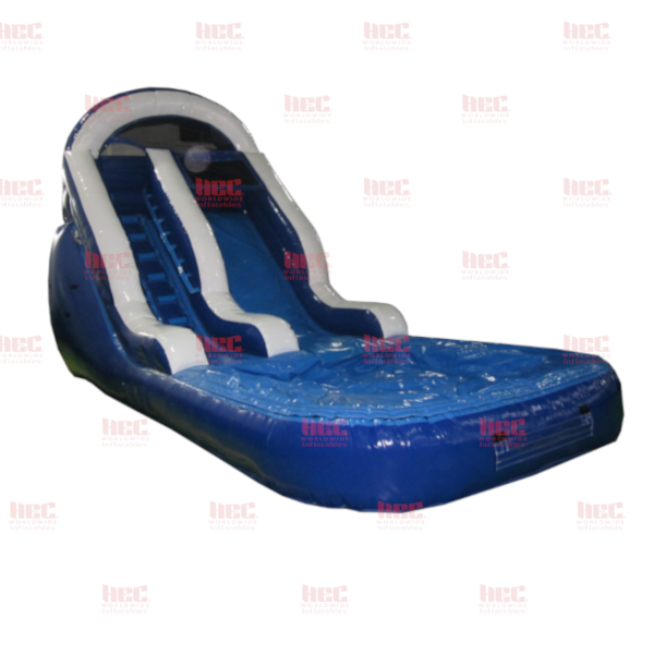 Piscina profunda de un solo carril de 13 pies con salpicaduras en azul y blanco