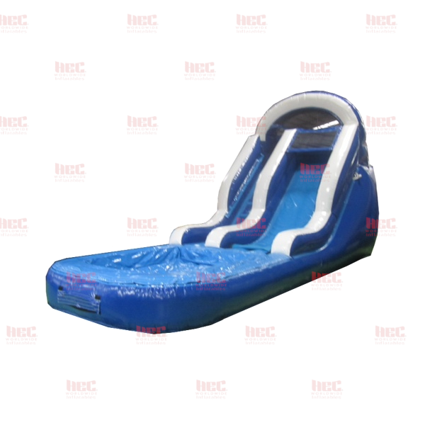 Piscina profunda de un solo carril de 13 pies con salpicaduras en azul y blanco