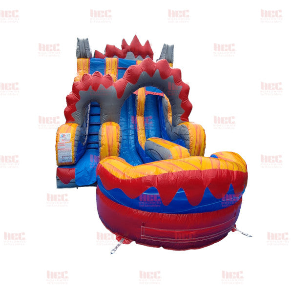 Piscina inflable de dos carriles Tiki Plunge® de 15 pies con base de mármol morado