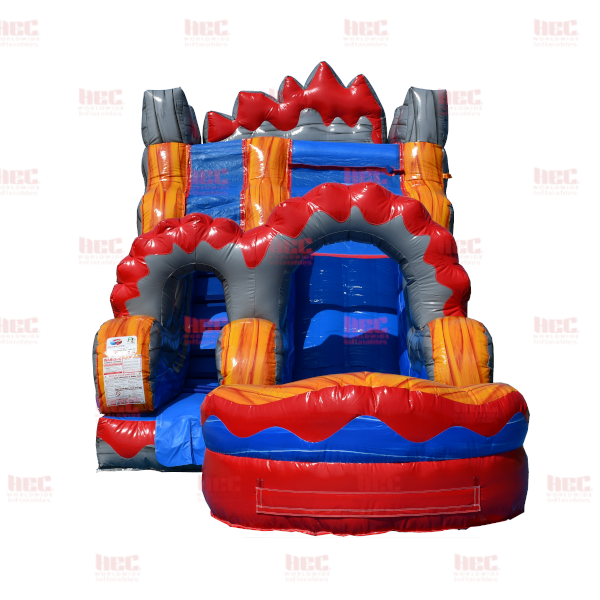 Piscina inflable de un solo carril de 15 pies con sistema Lava Surge
