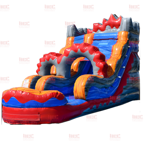 Piscina inflable de un solo carril de 15 pies con sistema Lava Surge