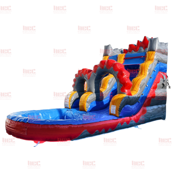 Piscina inflable de un solo carril de 15 pies con sistema Lava Surge