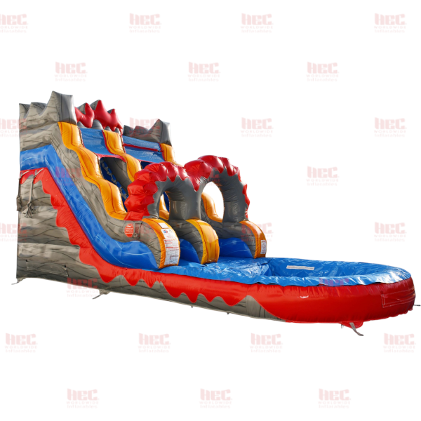 Piscina inflable de un solo carril de 15 pies con sistema Lava Surge
