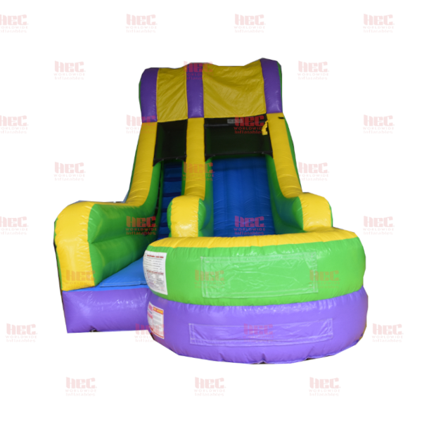 15 Foot Splash Slide Single Lane Inflated Pool