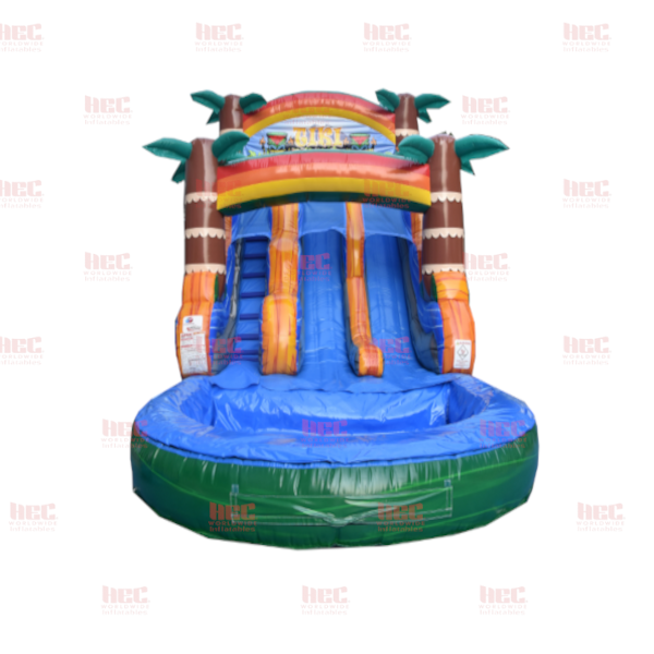 Piscina profunda de dos carriles Tiki Plunge® de 15 pies con base de mármol verde