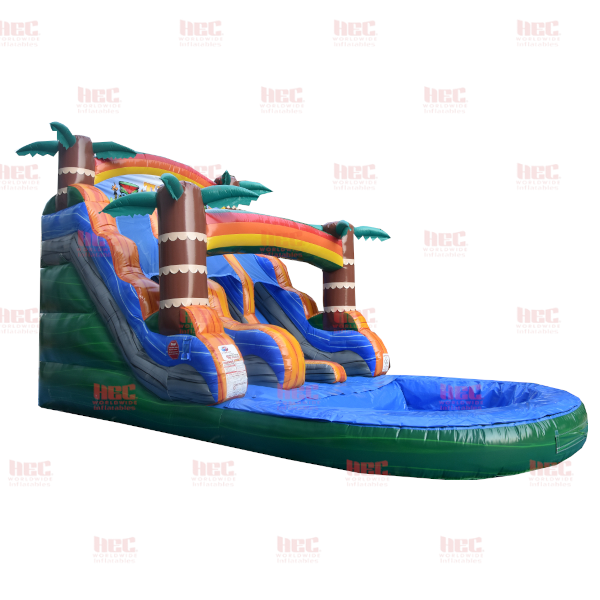 Piscina profunda de dos carriles Tiki Plunge® de 15 pies con base de mármol verde
