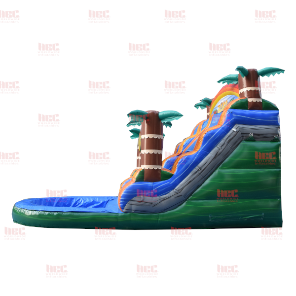 Piscina profunda de dos carriles Tiki Plunge® de 15 pies con base de mármol verde