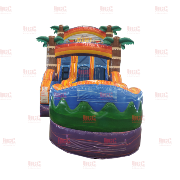 Piscina inflable de dos carriles Tiki Plunge® de 15 pies con base de mármol morado
