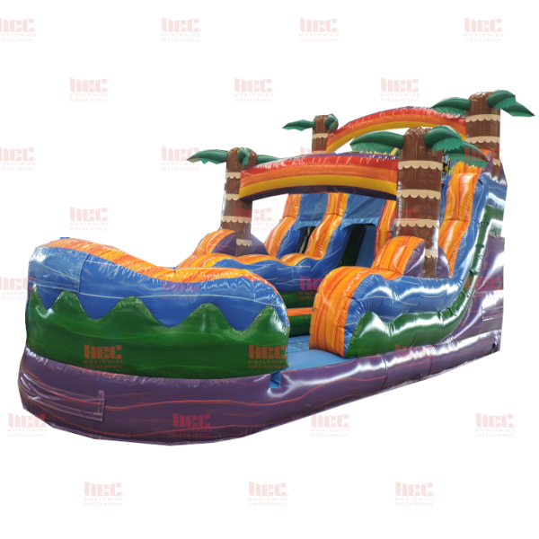 Piscina inflable de dos carriles Tiki Plunge® de 15 pies con base de mármol morado