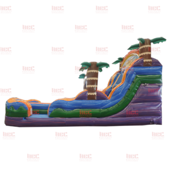 Piscina inflable de dos carriles Tiki Plunge® de 15 pies con base de mármol morado