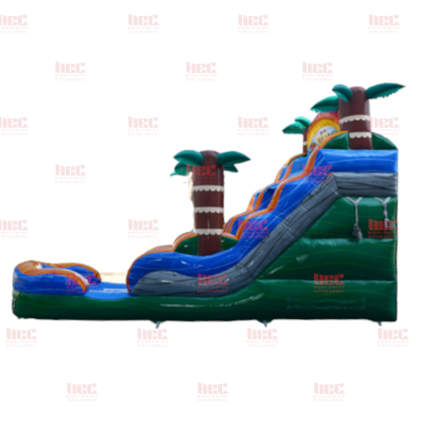 Piscina inflable de un solo carril Tiki Plunge® de 15 pies con base de mármol verde