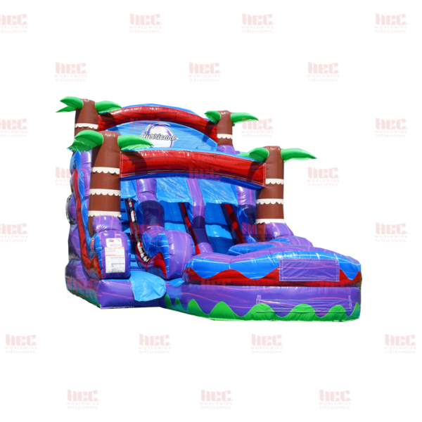 Piscina inflable de dos carriles Tropical Hurricane® de 15 pies color rojo mármol