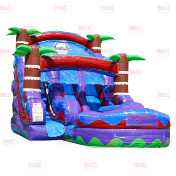 Piscina inflable de dos carriles Tropical Hurricane® de 15 pies color rojo mármol