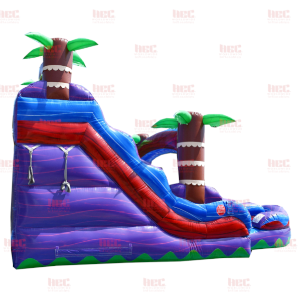 Piscina inflable de dos carriles Tropical Hurricane® de 15 pies color rojo mármol