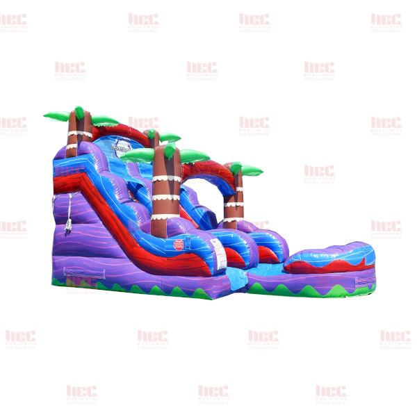 Piscina inflable de un solo carril Tropical Hurricane® de 15 pies color rojo mármol