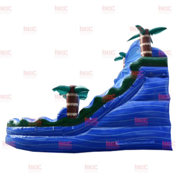 Tobogán curvo de la serie J para piscina profunda de dos carriles Blue Hurricane de 18 pies