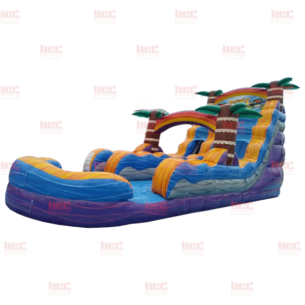 Piscina inflable de un solo carril Tiki Plunge® de 18 pies con carril extendido