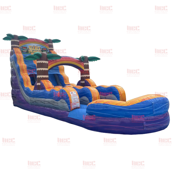 Piscina inflable de un solo carril Tiki Plunge® de 18 pies con carril extendido