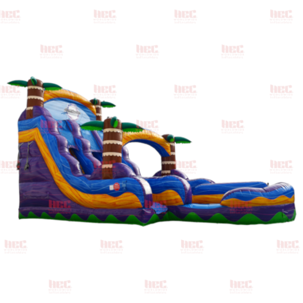 Piscina profunda de un solo carril Tropical Hurricane® de 18 pies color rojo mármol