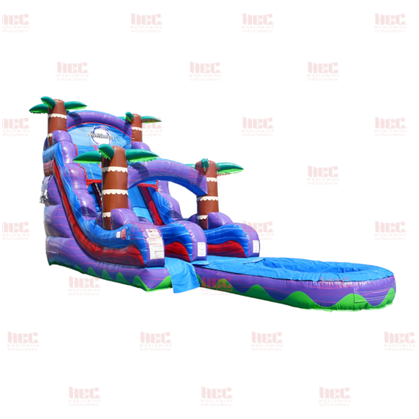 Piscina profunda de un solo carril Tropical Hurricane® de 18 pies color rojo mármol