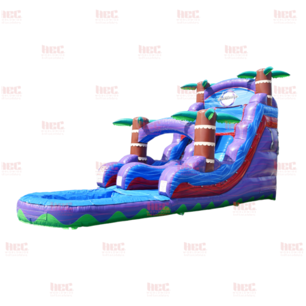 Piscina profunda de un solo carril Tropical Hurricane® de 18 pies color rojo mármol