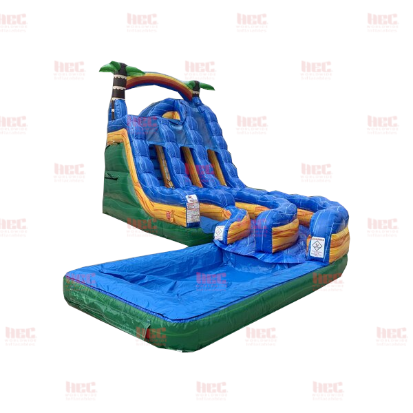 18 Foot Tropical Thunder™ Double Lane Deep Pool J Series Curved Slide