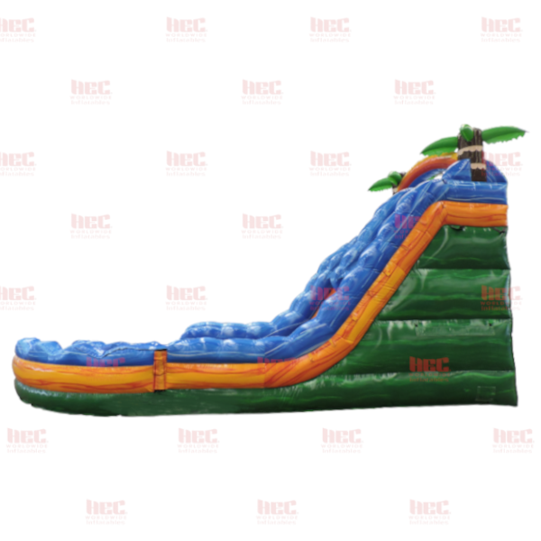 Piscina inflable de dos carriles Tropical Thunder™ de 18 pies con tobogán curvo de la serie J