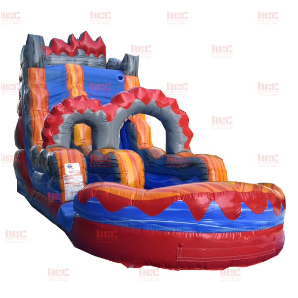 Piscina inflable de un solo carril de 18 pies con sistema Lava Surge