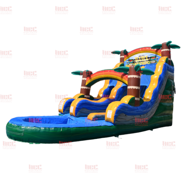 Piscina profunda de dos carriles Tiki Plunge® de 18 pies con base de mármol verde