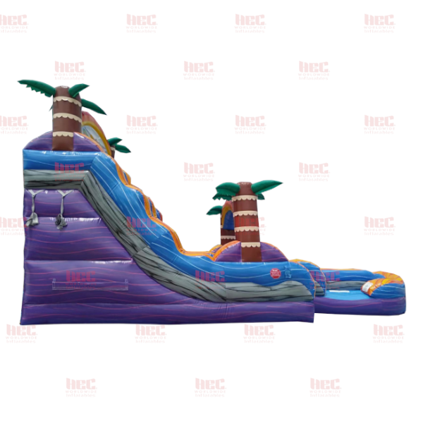 Piscina inflable de dos carriles Tiki Plunge® de 18 pies con base de mármol morado