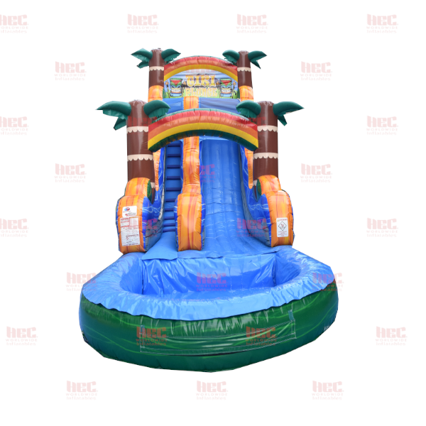 Piscina profunda de un solo carril Tiki Plunge® de 18 pies con base de mármol verde
