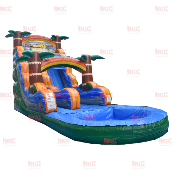 Piscina profunda de un solo carril Tiki Plunge® de 18 pies con base de mármol verde