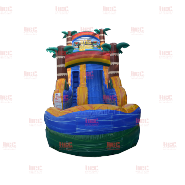 Piscina inflable de un solo carril Tiki Plunge® de 18 pies con base de mármol verde