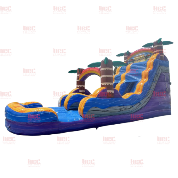 Piscina inflable de un solo carril Tiki Plunge® de 18 pies con base de mármol morado