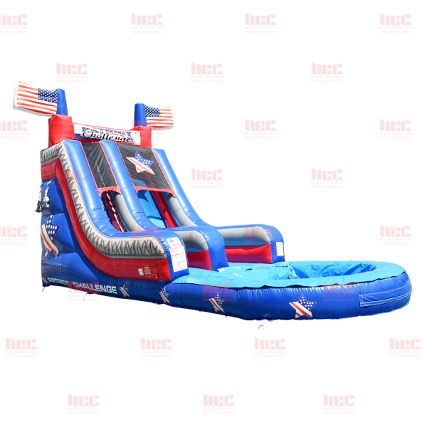 18 Foot Patriot Challenge™ Slide Single Lane Deep Pool