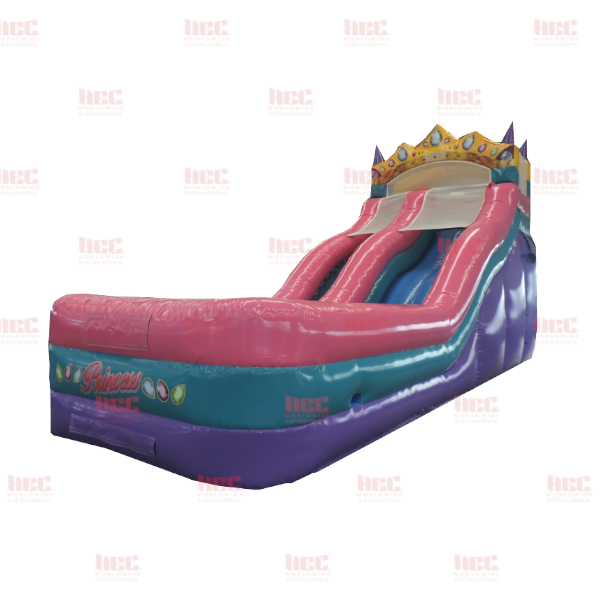 18 Foot Princess Slide Single Lane Inflated Pool