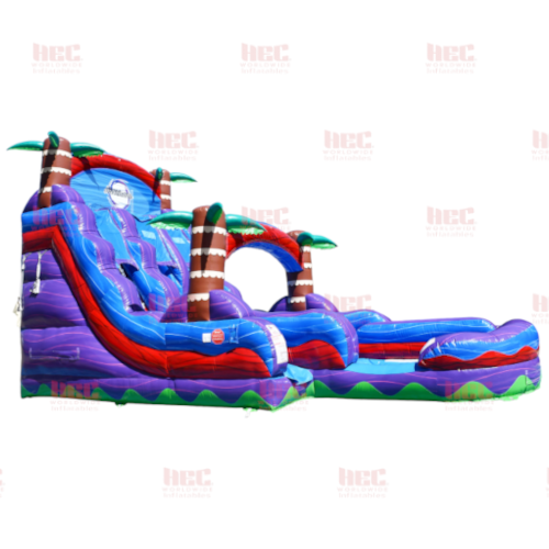 Piscina profunda de un solo carril Tropical Hurricane® de 18 pies color rojo mármol