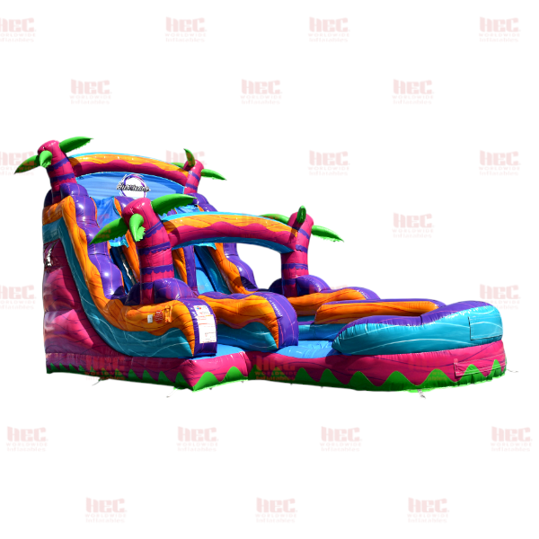 Piscina profunda de un solo carril Tropical Hurricane® de 18 pies color rojo mármol