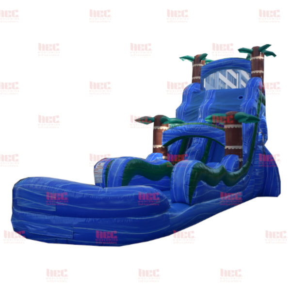 22 Foot Blue Hurricane® Single Lane Inflated Pool