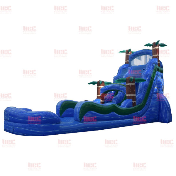 22 Foot Blue Hurricane® Single Lane Inflated Pool
