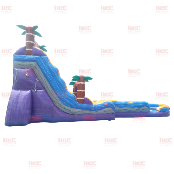 22 Foot Tiki Plunge® Double Lane Inflated Pool Extended Lane Purple Base