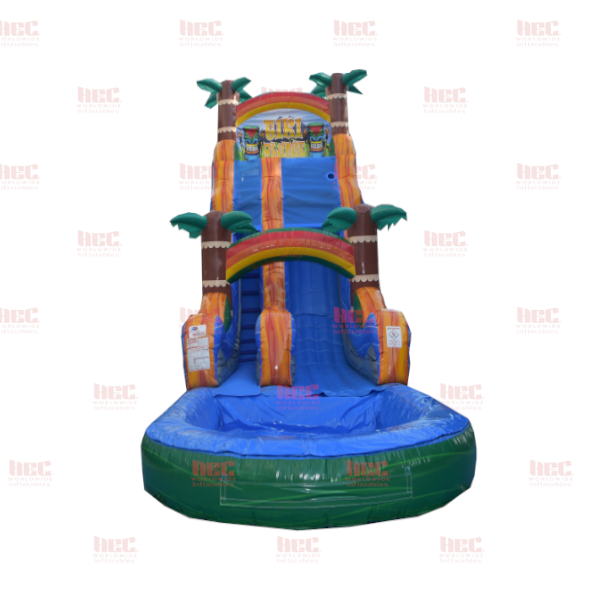 Piscina profunda de un solo carril Tiki Plunge® de 22 pies con base de mármol verde