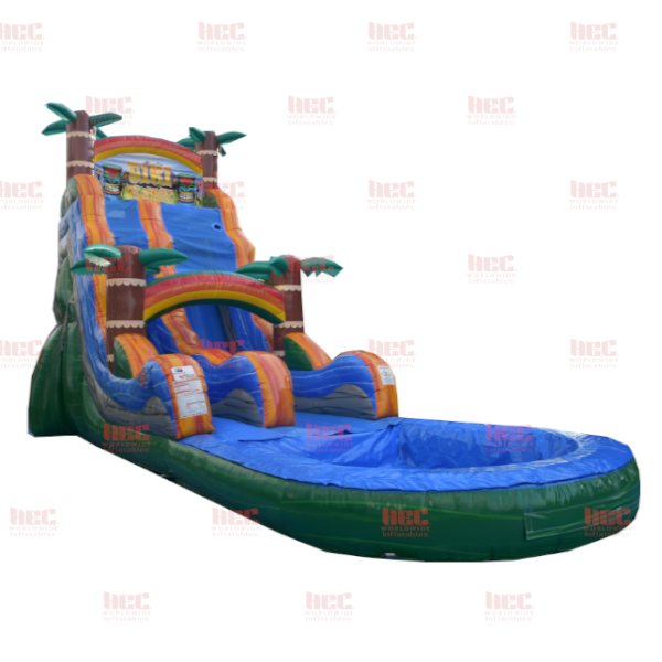 Piscina profunda de un solo carril Tiki Plunge® de 22 pies con base de mármol verde