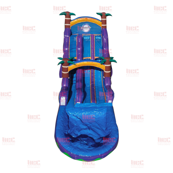 Piscina profunda de 22 pies con dos carriles Tropical Hurricane® color naranja mármol