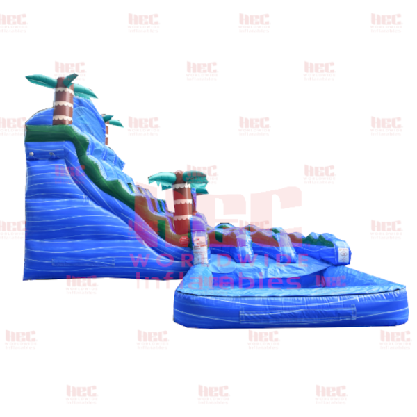 22 Foot Blue Hurricane Double Lane Deep Pool J-Series Curved Slide