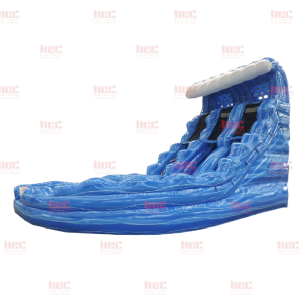 Piscina inflable de dos carriles con diseño de huracán azul de 22 pies y serie Wave J