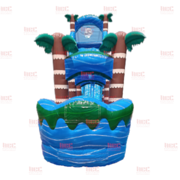 Piscina inflable de dos carriles con tobogán y tobogán Blue Hurricane® de 24 pies