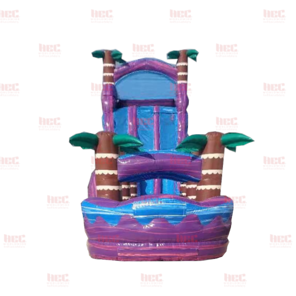 Piscina inflable de 24 pies con tobogán y tobogán Purple Hurricane® de dos carriles