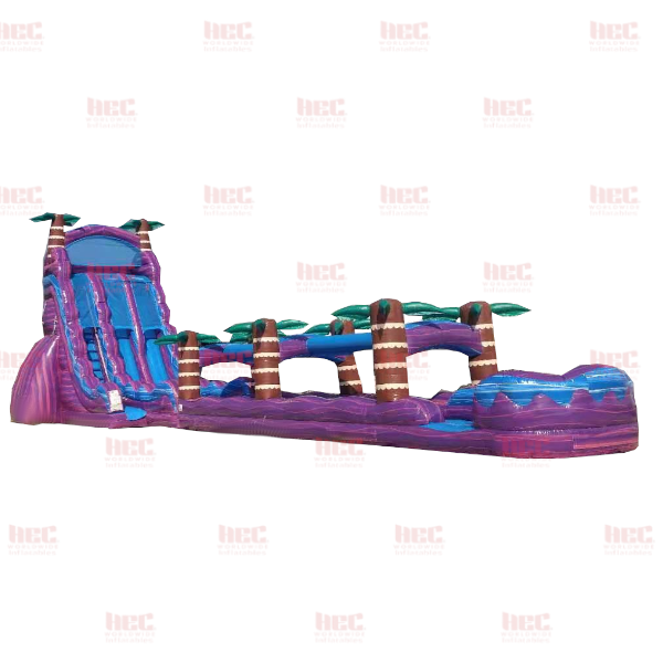 Piscina inflable de 24 pies con tobogán y tobogán Purple Hurricane® de dos carriles