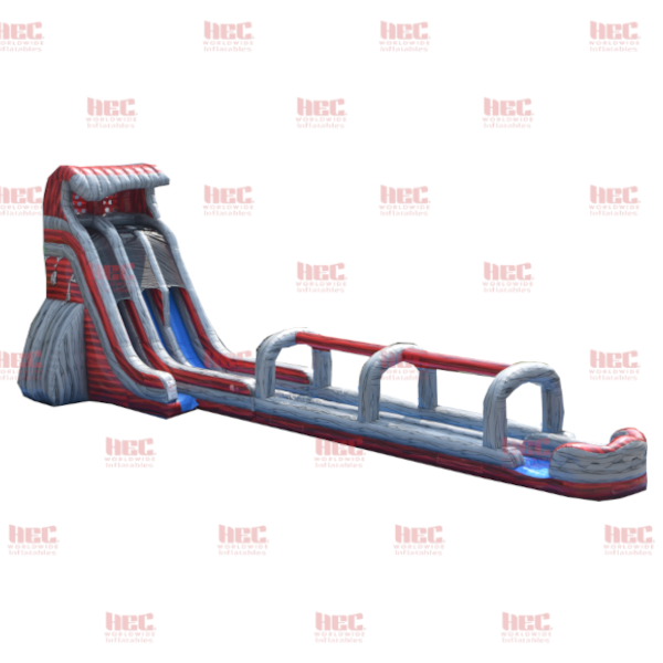 24 Foot Lava Slide Double Lane Inflated Pool with Slip and Slide